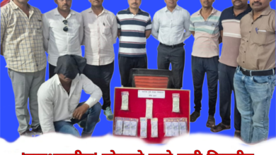 Photo of गुप्तधनातील’सोन्याची नाणे कमी कीमतीत या आमिषातुन बनावट पोलिसाचा ट्रॅप फीर्यादीची ११लाखाने फसवणूक; स्थानिक गुन्हे शाखा यवतमाळच्या पथकांकडून गुन्हा उघड!